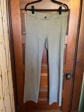 Betabrand Tan/Gray herringbone Stretch Dress bootcut Pants